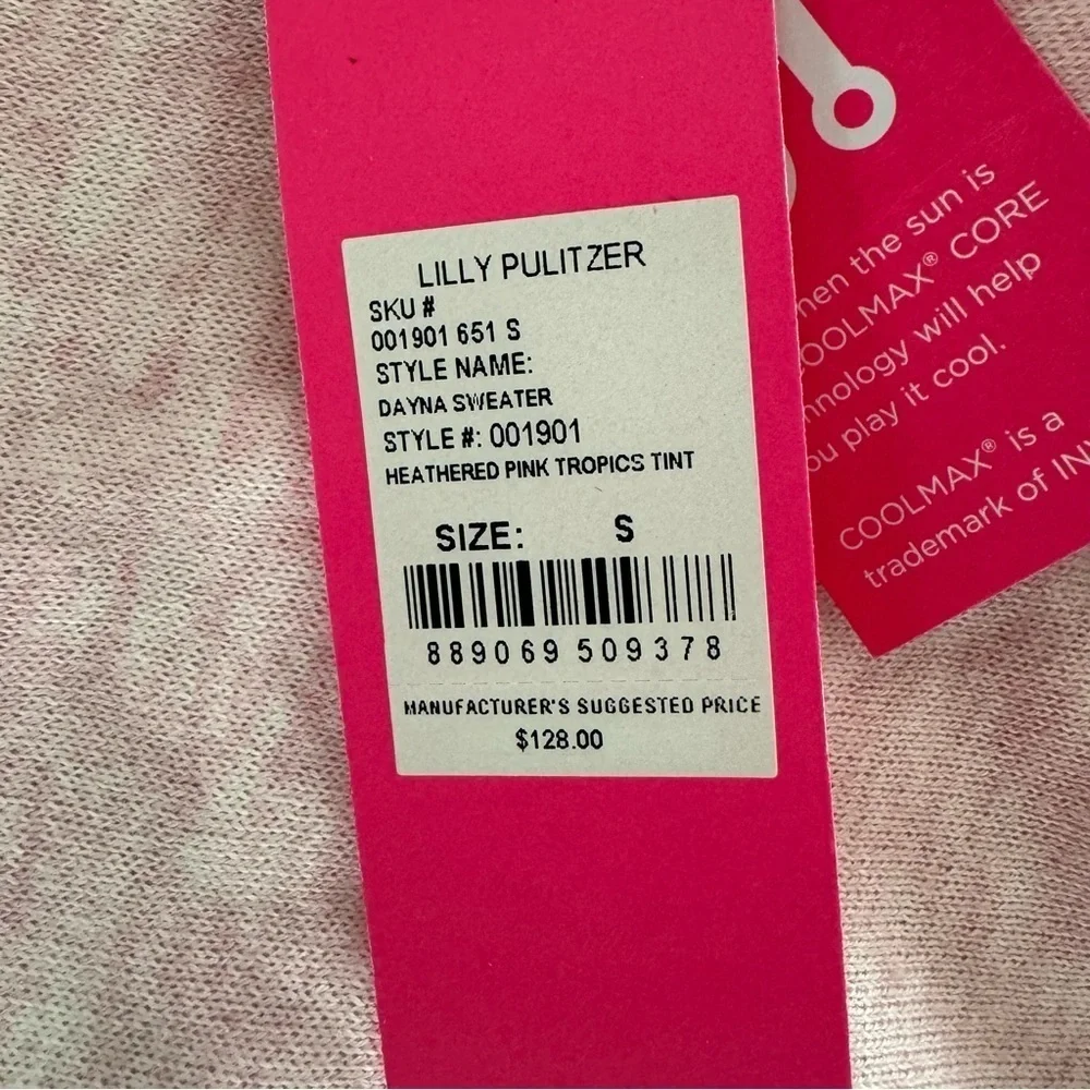 NWT Lilly Pulitzer Dayna Coolmax Sweater Pink Small - Picture 5 of 5